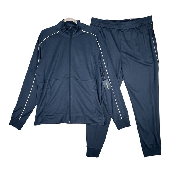 tek gear Other - NWT Tek Gear Tracksuit Mens L Navy Blue Track Jacket Joggers Set Breathable